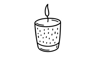 Burning candle in doodle style