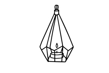 Burning candle in doodle style