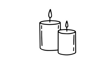 Burning candle in doodle style