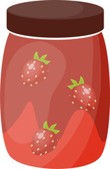 jar of strawberry jam illustration 