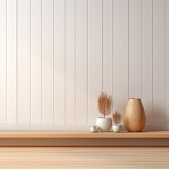 Clean Scene Mockup for products, Wood texture walls, Background for Images - Generative AI