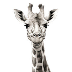 Obraz premium animal giraffe portrait isolated on white background