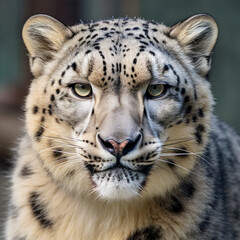 animal snow leopard portrait