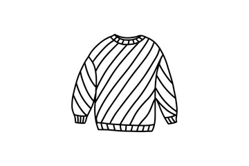 Knitted wool sweater in doodle style