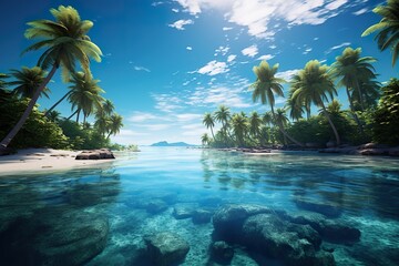 Serene Azure Lagoon: Tropical Paradise