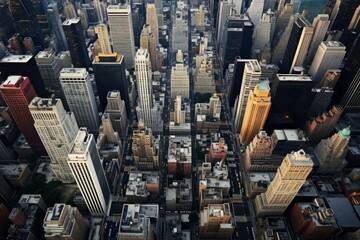 Fototapeta premium aerial view of skyscrapers in new york city