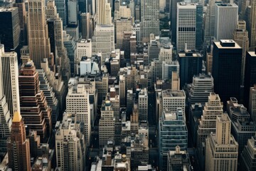 Fototapeta premium aerial view of skyscrapers in new york city