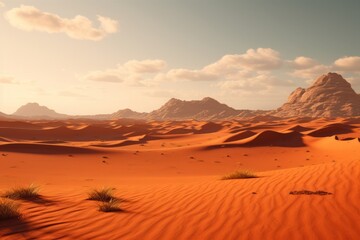 Naklejka premium landscape view of sand dunes in an arid desert