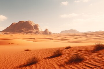 landscape view of sand dunes in an arid desert
