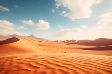 landscape view of sand dunes in an arid desert - obrazy, fototapety, plakaty