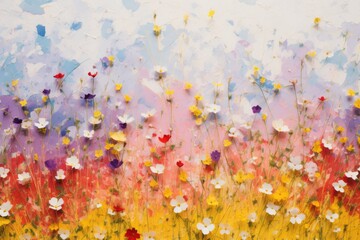 Colorful wild flower background in Spring. Spring seasonal concept.