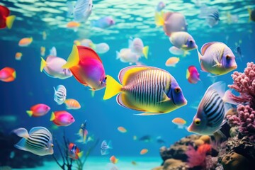 Colorful underwater world with a big variety of Sealife in tropical ocean