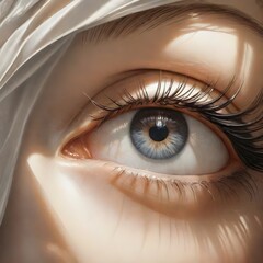 A mesmerizingly intricate portrayal of a woman's eye capturing beauty 