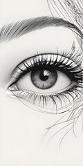 beautiful girl eye line art aesthetic girls eyes