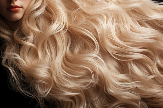 close up of silky luxury curly hair