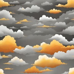 Grey yellow orange sky with clouds