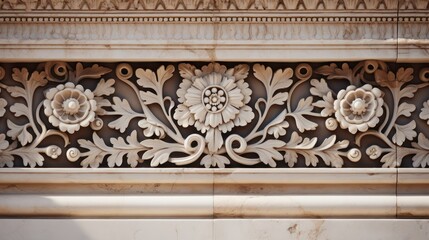 Carving Ancient building ornament floral background