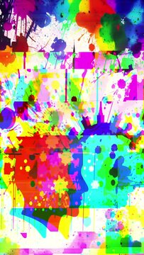Vibrant Pop Art Hand Draw Illustration with Abstract Multi Colored Pattern vertical video