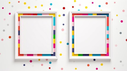 Eye-catching frame of vibrant geometric shapes with generous white space, an ideal template for graphic resources, invites, and creative designs.