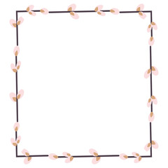 beige square botanical frame