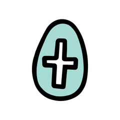 Fototapeta premium Decorated Easter egg in doodle style 