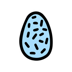 Decorated Easter egg in doodle style 