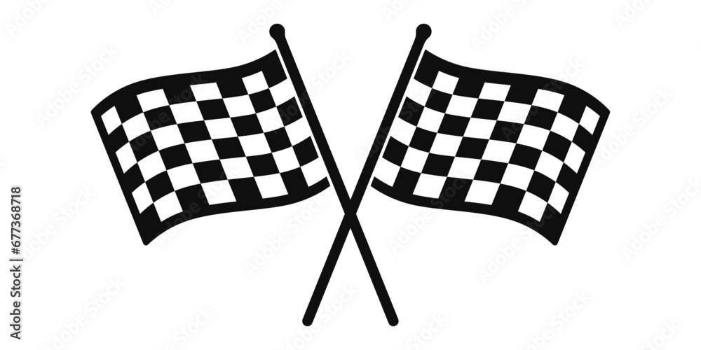 Poster simple racing isolated flags. checkered flags in sports races. formula 1 racing flags icon, two cros