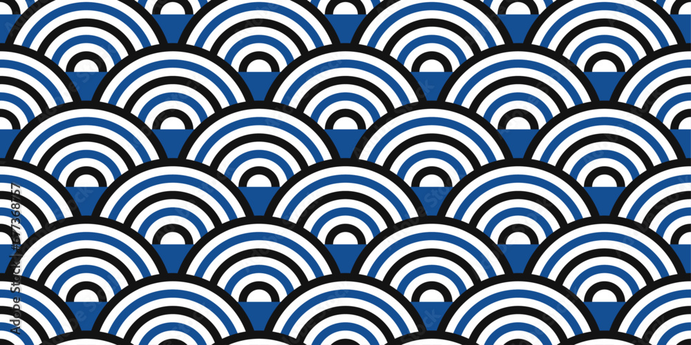 Aufkleber pattern of blue-black arches. vector seamless pattern of bows.