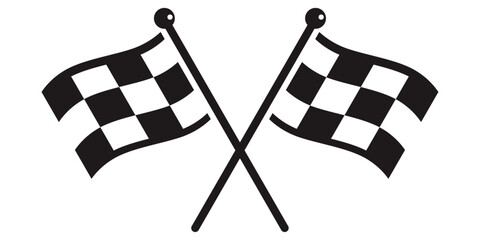 Checkered flags in sports races. Formula 1 racing flags icon. Racing flags.
