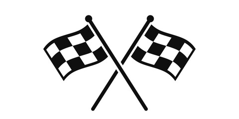 Icon racing flags. Checkered flags in sports races. Formula 1 racing flags icon.