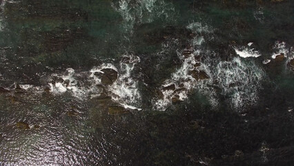 Sea Waves and Rocks Aerial Photography