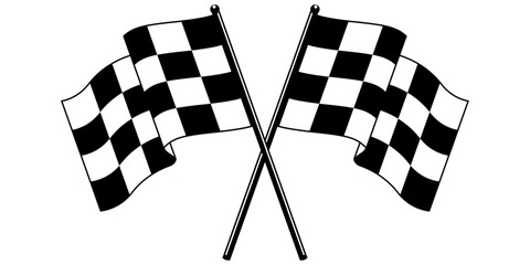 Formula 1 Championship, isolated flags. Checkered  flags in sports races. Formula 1 racing flags, vector and isolated. - obrazy, fototapety, plakaty