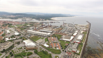 Aerial Photography Shipyard of Viana do Castelo, North of Portugal.