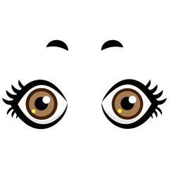 Fototapeta premium black kawaii cartoon eyes