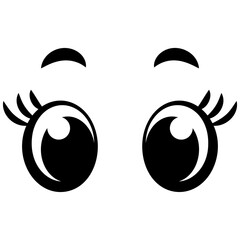 black kawaii cartoon eyes © Tatyana Olina