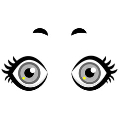 Fototapeta premium black kawaii cartoon eyes