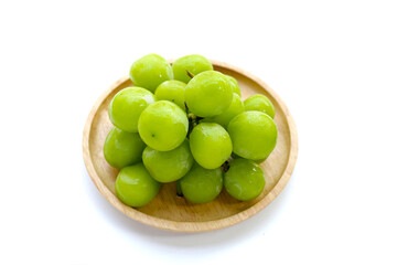 Shine muscat grape on white background.