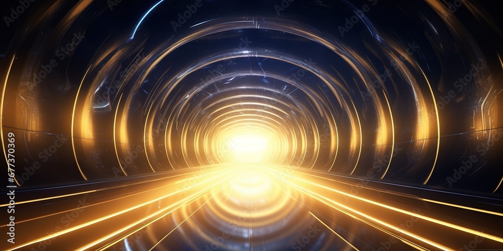 Poster luminescent techno pathway, generative ai