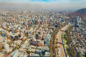 Fototapeta na wymiar aerial view country Santiago Chile