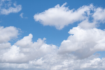 Naklejka na ściany i meble puffy cloud, dramatic skyscape. Amazing clouds on blue sky light of nature