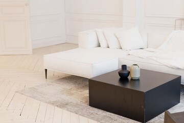 Modern stylish white living room