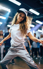 Teenager girl breakdance dancer