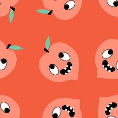 Summer fruit seamless peach pattern for wrapping paper and fabrics and linens and kids clothes print