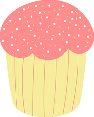 Easter cupcake in doodle style