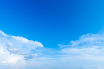 beautiful airatmosphere bright blue sky background abstract clear texture with white clouds.