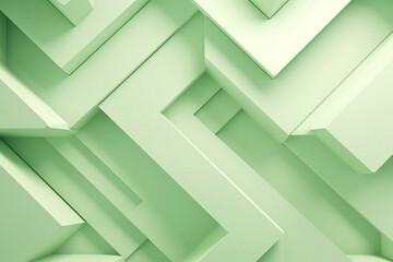 Fototapeta na wymiar Light green abstract geometric 3d background