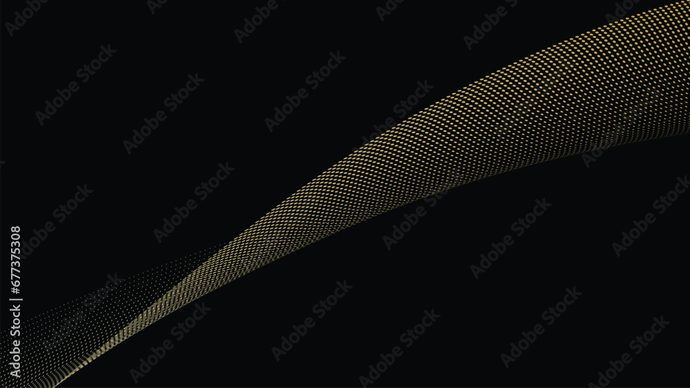 Aufkleber abstract geometric technology background. gold dotted curve or wave.