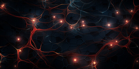 Organic Luminescence background: Orange Neural Patterns