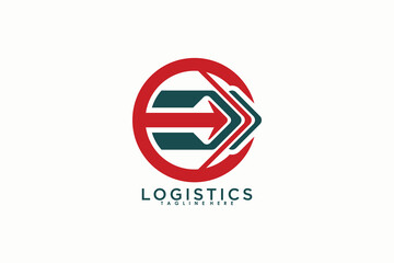 logistics logo desaign illustration with modern concept