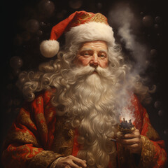 Happy Santa Claus Merry Christmas Old Man Santa Clause with Smiling Face 